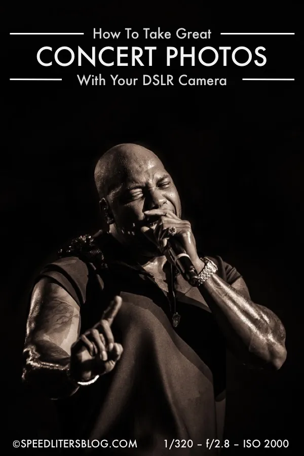 How to take great concert photos pin: Flo Rida singing into a microphone